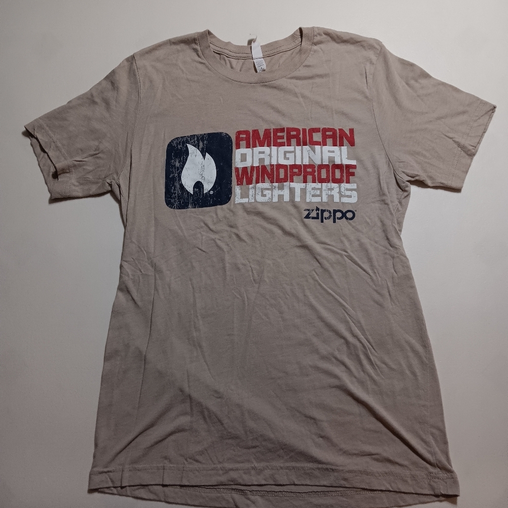 Zippo Lighters Tan Graphic T-Shirt for Men